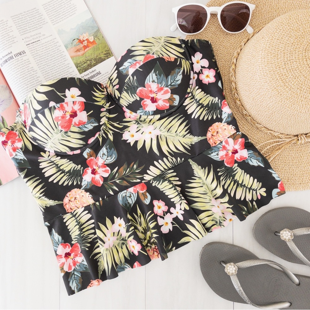 Cupshe • Tropical Print Tankini Top